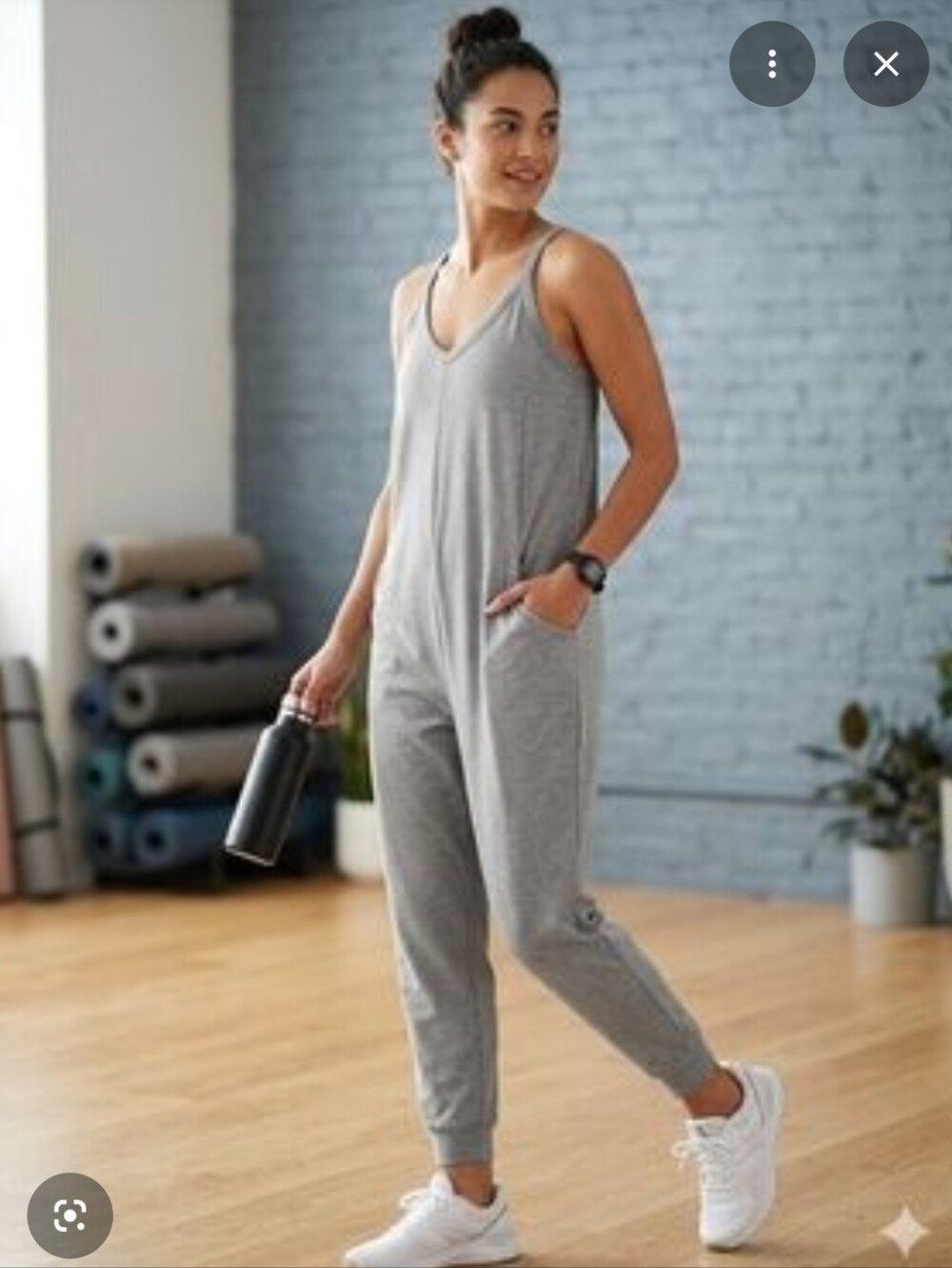 Waffle Knit Jumpsuit with Pockets